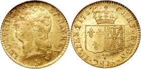 France. Louis XVI (1774-1793). Gold Louis d'or au buste nu, 1787-T