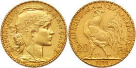 France. Third Republic (1871-1940). Gold Pattern Piedfort 20 Francs, 1899