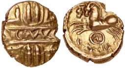 Great Britain. Celtic. Catuvellanuni and Trinovantes. Cunobelin (c. AD 8-41). Gold Quarter Stater