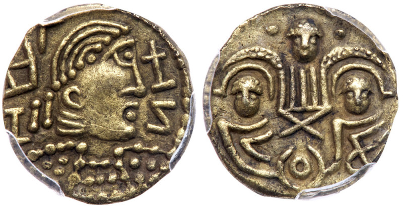 Great Britain.Anglo-Saxon. Kent, Eorcenberht, 640-664. Gold Thrymsa Shilling, 1....