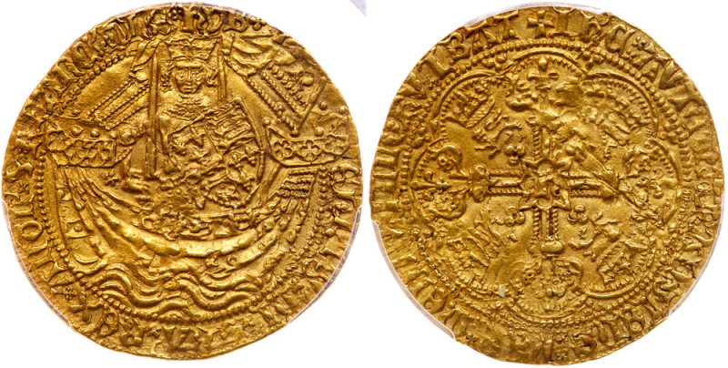 Great Britain. Henry V (1413-1422). Gold Noble, undated. Class c. Mint mark, cro...