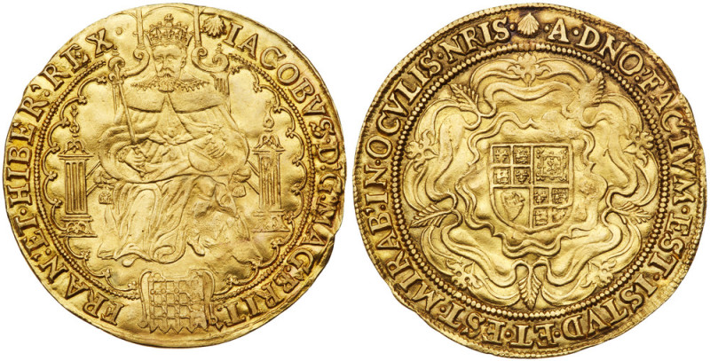 Great Britain. James I (1603-1625). Gold Rose Ryal of 30 Shillings, undated. Min...