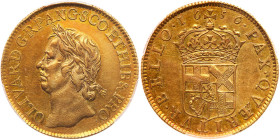 Great Britain. Oliver Cromwell (d.1658), Gold Broad of Twenty Shillings, 1656