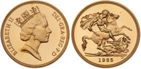 Great Britain. Elizabeth II (1952-2022). Gold Proof Sovereign Four-Coin Collection, 1985