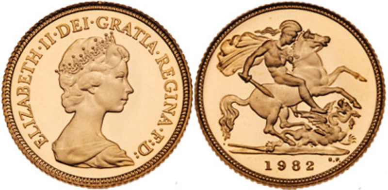 Great Britain. Elizabeth II (1952-2022). Gold Sovereign and Half Sovereign, 1982...