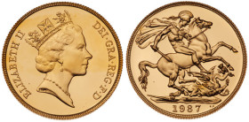 Great Britain. Elizabeth II (1952-2022). Gold Proof Sovereign Three-Coin Collection, 1987