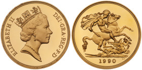 Great Britain. Elizabeth II (1952-2022). Gold Proof Sovereign Four-Coin Collection, 1990