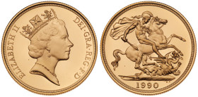 Great Britain. Elizabeth II (1952-2022). Gold Proof Sovereign Three-Coin Collection, 1990