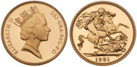 Great Britain. Elizabeth II (1952-2022). Gold Proof Sovereign Three-Coin Collection, 1991