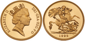 Great Britain. Elizabeth II (1952-2022). Gold Proof Sovereign Four-Coin Collection, 1992