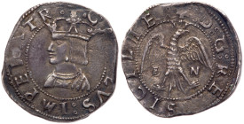 Italian States: Sicily. Carlo I di Spagna (Carlo V, Sacro Romano Impero, 1516-1554). Silver 2 Tari, undated