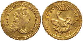Italian States: Sicily. Carlo Di Borbone (1734-1759). Gold Oncia, 1736