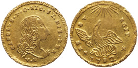 Italian States: Sicily. Carlo Di Borbone (1734-1759). Gold Oncia, 1752 VB PN