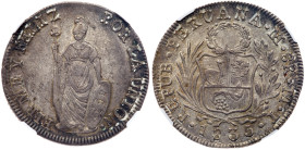 Peru -Republic. Silver 8 Reales, 1835 MT