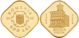 Romania-Republic. Three-piece Set of Gold 500 Lei, 2002