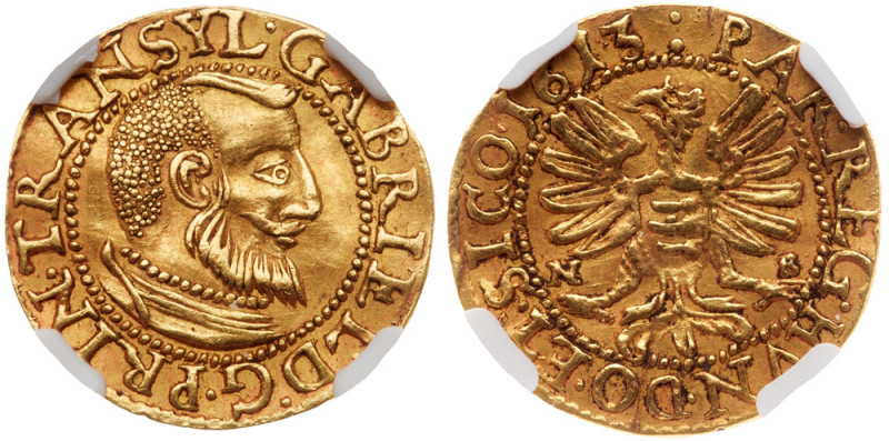 Transylvania. G&aacute;bor B&aacute;thory (1608-1613). Gold Ducat, 1613 NB. Nagy...