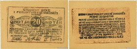 Country : ALBANIA 
Face Value : 20 Qindtar 
Date : 30 janvier 1920 
Period/Province/Bank : Émission Régionale 
Department : Skhöder 
Catalogue referen...