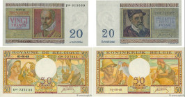 Country : BELGIUM 
Face Value : 20 et 50 Francs Lot 
Date : 1948-1950 
Period/Province/Bank : Royaume de Belgique, Trésorerie 
Catalogue reference : P...