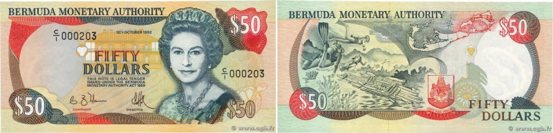 Country : BERMUDA 
Face Value : 50 Dollars Petit numéro 
Date : 12 octobre 1992 ...