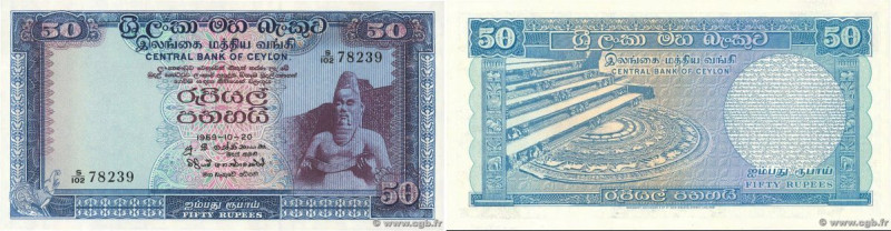 Country : CEYLON 
Face Value : 50 Rupees 
Date : 20 octobre 1969 
Period/Provinc...