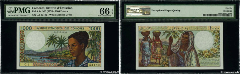 Country : COMOROS 
Face Value : 1000 Francs 
Date : (1976) 
Period/Province/Bank...