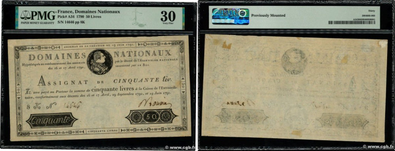 Country : FRANCE 
Face Value : 50 Livres 
Date : 19 juin 1791 
Period/Province/B...