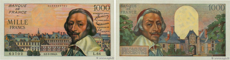 Country : FRANCE 
Face Value : 1000 Francs RICHELIEU 
Date : 02 septembre 1954 
...