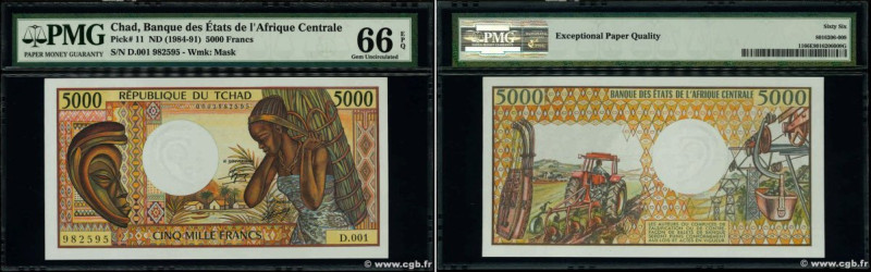 Country : CHAD 
Face Value : 5000 Francs 
Date : (1984) 
Period/Province/Bank : ...