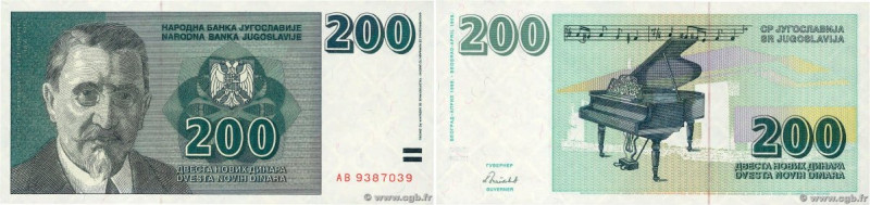 Country : YUGOSLAVIA 
Face Value : 200 Dinara Non émis 
Date : Avril 1999 
Perio...