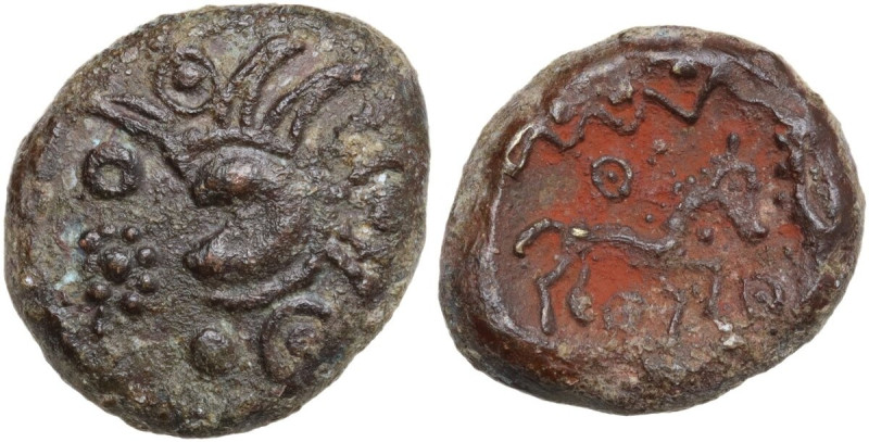 Celtic World. Northwest Gaul, Aulerci Eburovices. AE 20 mm, c. 50-30 BC. D/ Devo...