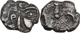 Celtic World. Northwest Gaul, Baiocassi. AE Stater, 'au sanglier' type, 2nd-1st century BC. D/ Celticized male head to right, surmounted by a boar. R/...