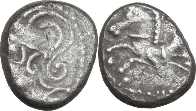 Celtic World. Southern Gaul, Allobroges. AR Drachm, à l'hippocampe' type, c. 100...