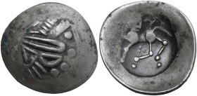 Celtic World. Celtic, Eastern Europe. AR Tetradrachm, imitating Philip II of Macedon. Sattelkopfpferd type. Mint in the region of Transylvania, 2nd ce...