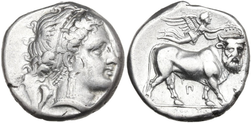 Greek Italy. Central and Southern Campania, Neapolis. AR Nomos, c. 300-280 BC. O...