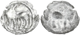 Greek Italy. Southern Lucania, Sybaris. AR Obol, c. 530-510 BC. Obv. Bull standing left, head to right. Rev. Incuse of obverse. HN Italy -, cf. 2133; ...