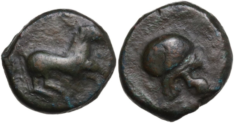 Sicily. Entella. AE 17 mm, c. 343-339 BC. Obv. Horse galloping right. Rev. Campa...