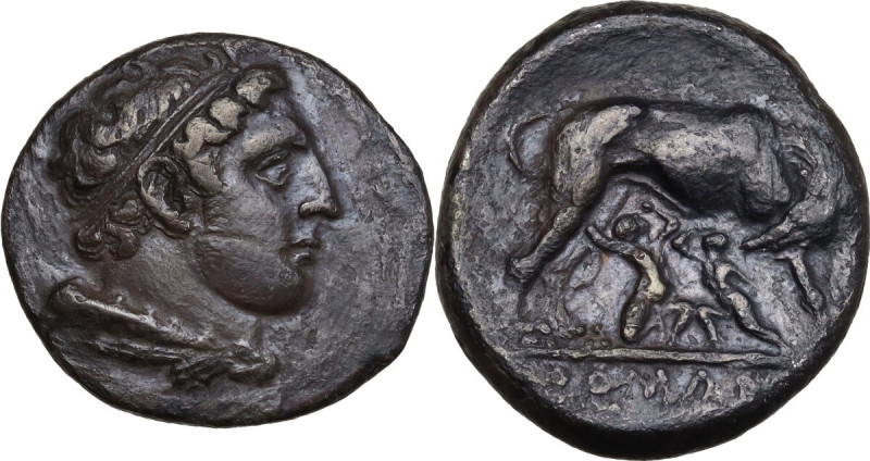 Anonymous. AR Didrachm, uncertain Campanian mint, 269-266 BC (?). Obv. Head of H...