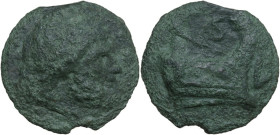 L series. AE cast Semis, Luceria mint, 214-212 BC. Obv. Saturn head right. Rev. Prow right; S above, L before. Cr. 43/2a; Vecchi ICC 114. AE. 36.18 g....