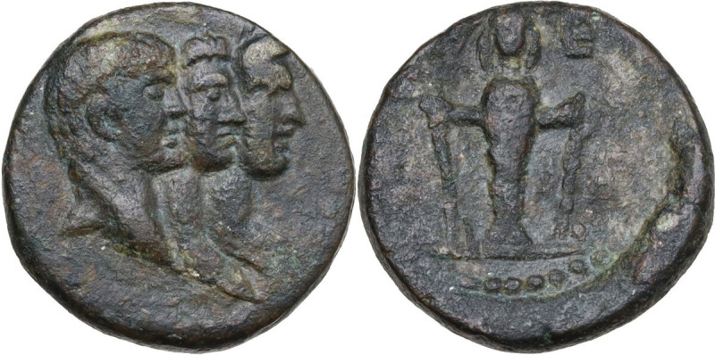 Marc Antony, Octavian and Lepidus (43-33 BC). Ae Half Unit, Ephesus mint, Ephesu...