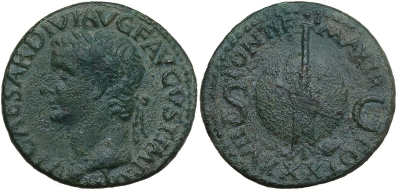 Tiberius (14-37). AE As. Struck 35-36 AD. Obv. TI CAESAR DIVI AVG F AVGVST IMP V...
