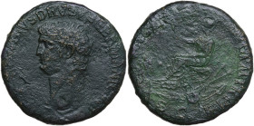 Nero Claudius Drusus (died 9 AD). AE Sestertius, struck under Claudius, 41-50. Obv. NERO CLAVDIVS DRVSVS GERMANICVS IMP. Bare head left. Rev. TI CLAVD...
