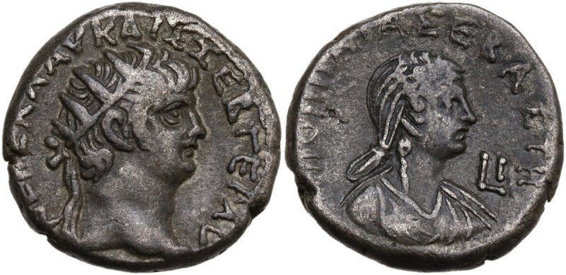 Nero (54-68) with Poppaea. BI Tetradrachm. Alexandria mint (Egypt). Dated RY 10 ...