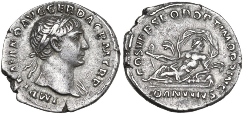 Trajan (98-117 AD). Denarius, Rome mint, 103-111 AD. Obv. IMP TRAIANO AVG GER DA...