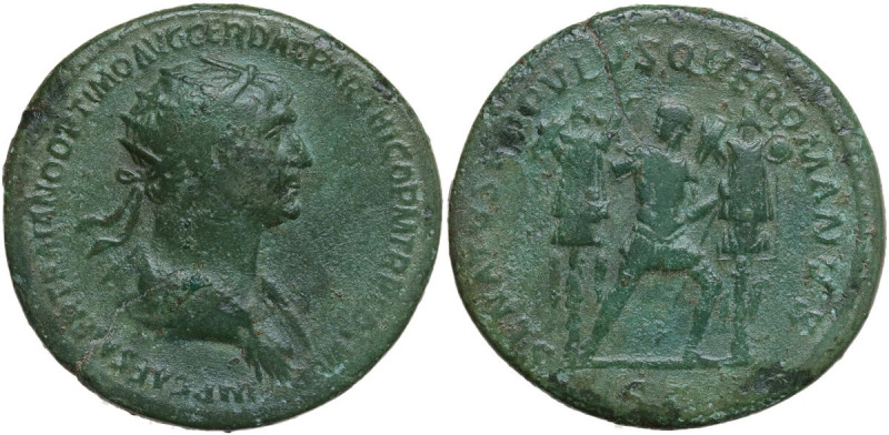 Trajan (98-117). AE Dupondius, 116-117. Obv. IMP CAES NER TRAIANO OPTIMO AVG GER...