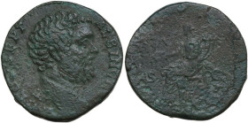Clodius Albinus as Caesar (193-195). AE Sestertius, 194-195 AD. Obv. D CLOD SEPT ALBIN CAES. Bare head right. Rev. CONCORDIA SC. Concordia seated left...