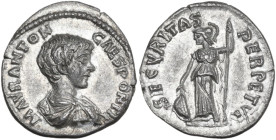 Caracalla as Caesar (195-198 AD). AR Denarius. Laodicea mint. Struck under Septimius Severus, AD 197-198. Obv. M AVR ANTON CAES PONTIF. Draped and cui...