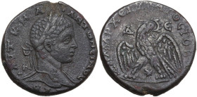 Elagabalus (218-222). BI Tetradrachm. Antioch mint (Seleucis and Pieria), c. 219 AD. Obv. Laureate bust right, slight drapery on left shoulder. Rev. E...