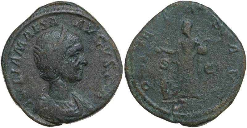 Julia Maesa, grandmother of Elagabalus (died 225 AD). AE Sestertius. Obv. IVLIA ...