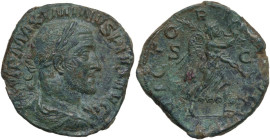 Maximinus I (235-238). AE Sestertius. Rome mint, AD 236. Obv. IMP MAXIMINVS PIVS AVG. Laureate, draped and cuirassed bust right. Rev. VICTORIA AVG SC....