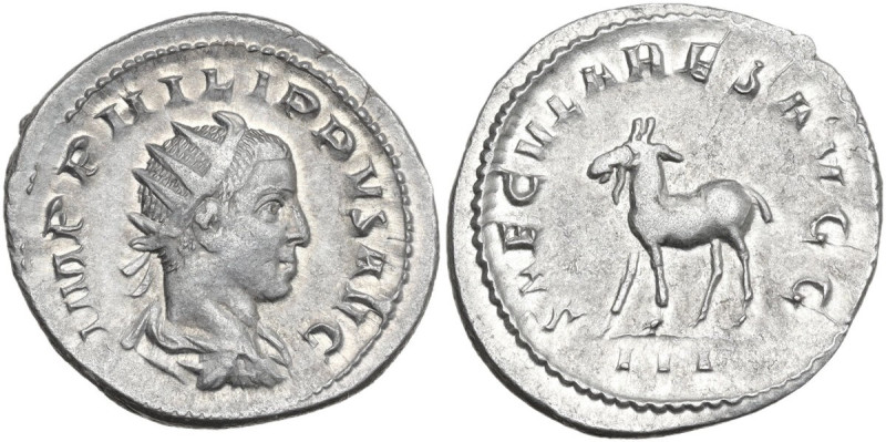 Philip II (247-249). AR Antoninianus, Rome mint, 248 AD. Obv. IMP PHILIPPVS AVG....